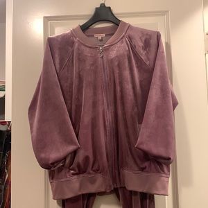 Juicy Couture tracksuit with side ruched bottoms with metallic hue